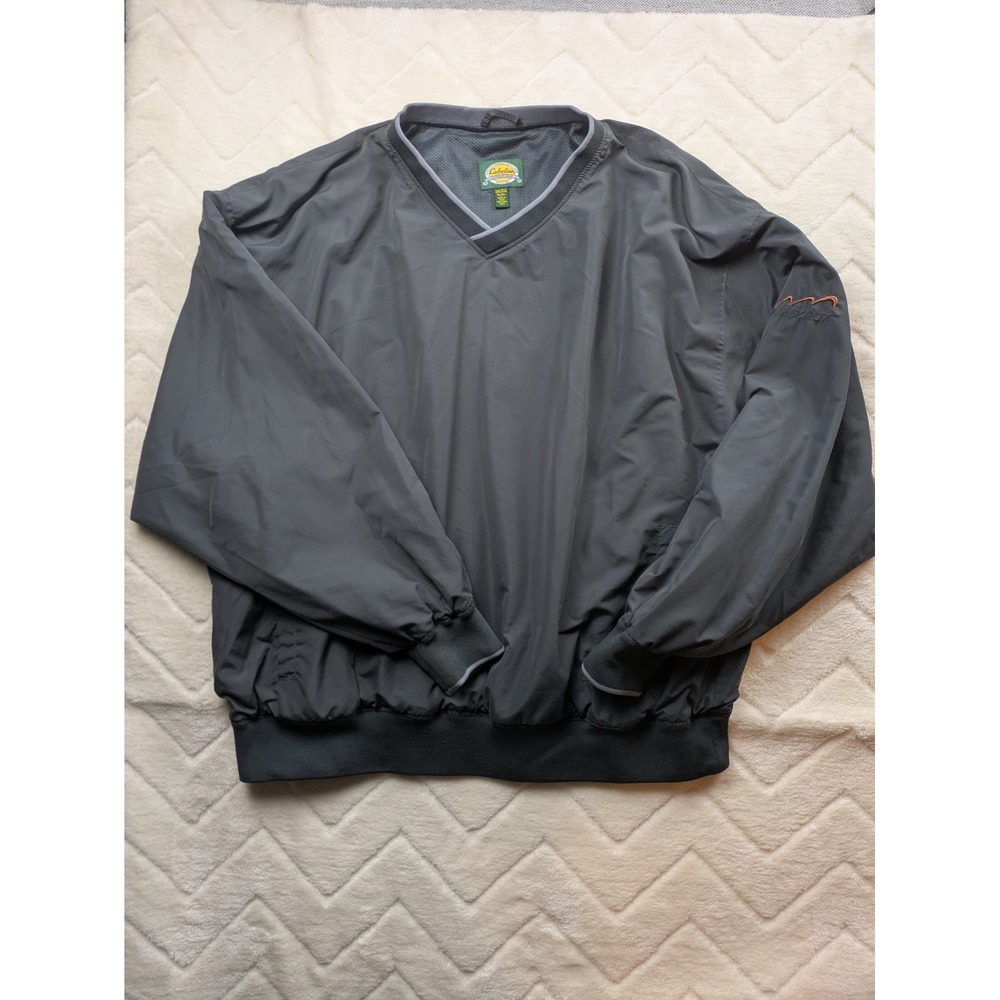 Cabelas Windcrest Golf Windbreaker Pullover Gray V-Neck Mens XL MO9JK064